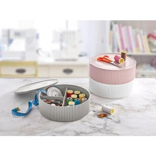 3 compartment Storage Container Sewing & Jewelry Box-White