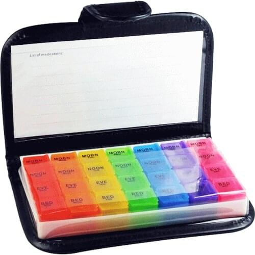 Pill Purse Box 4 TIMES A DAY Medicine Tablet Organizer Storage Case Dispenser