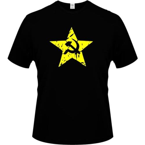 Summer Style Funny CCCP Red Star Hammer sickle Summer T-shirt Short Sleeve Fashion Fitness Basic Undershirt