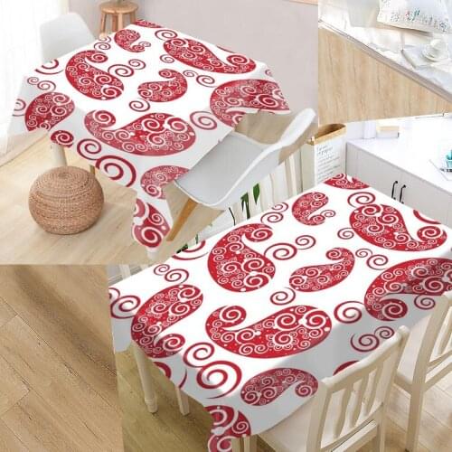 Best Paisley Seamless Pattern Table Cloth Rectangular Oxford Print Waterproof Oilproof Square Table Cover Party Tablecloth