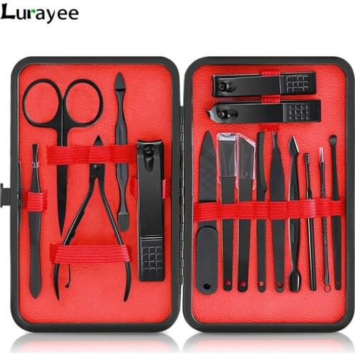 Lurayee 10/18Pcs Nail Clippers&Trimmers Set Stainless Steel Nail Cutter Pedicure Kit Nail Scissors Cutter Manicure Tool Set