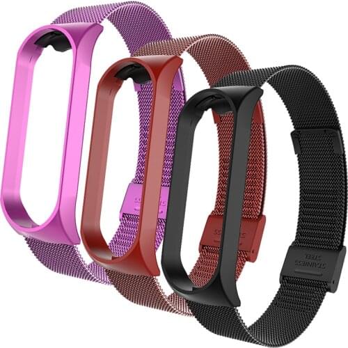 Metal Bracelet for Mi Band 4 3 Wrist Strap Metal Screwless Stainless Steel For Xiaomi Miband 4 3 Strap Wristbands Miband 4 3