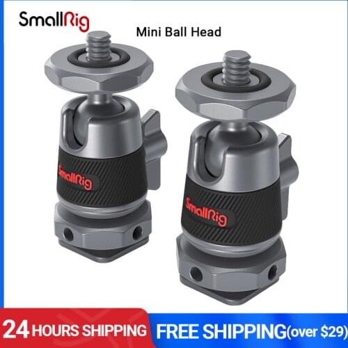 SmallRig 1/2 pcs Mini Ball Head with Removable Cold Shoe Mount Mounts lights & video accessories to the camera 2948/2795