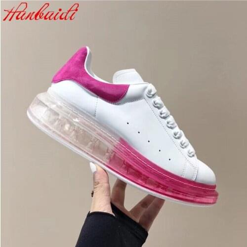 Fashion Mens Womens Sneakers Fashion Air Cushion Bottom Wedges Lace-up Platform Thick Bottom Casual Shoe Genuine Leather Shoes