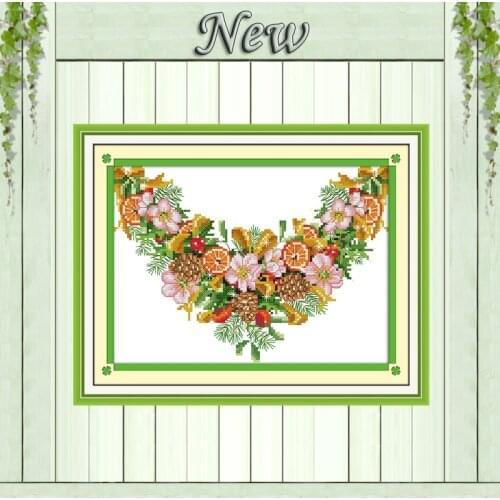 Christmas flower cartoon diy painting Counted Print on canvas DMC 11CT 14CT chinese Cross Stitch kits Needlework Sets embroidery