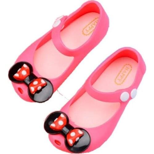 NEW Style Polka Dot Bow Jelly Sandals Girls Butterfly Knot Girls Beach Sandals Comfortable 5 Color Toddler Shoes