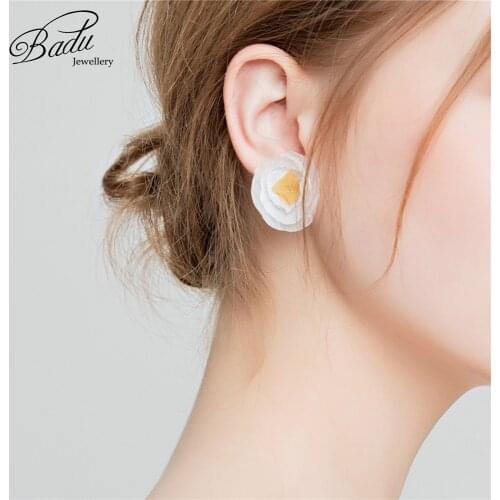 [Clearance] Handmade Yarn Flower Stud Earring for Girls Fashion Cute Flower Women Earrings Lost Money Price Clearance