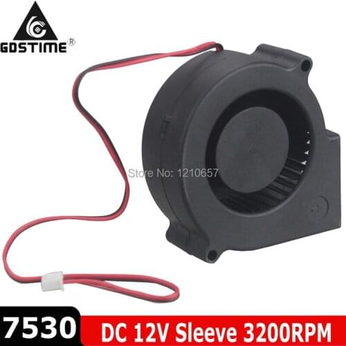 20 PCS LOT Gdstime 75MM x 30MM DC 12V 2 Pin 7530 Brushless DC Turbo Centrifuge Cooling Cooler Blower Fan