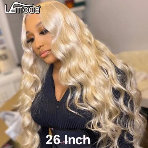 613 Lace Frontal Wig 13x6 Blonde Lace Front Wig Body Wave Human Hair HD Transparent Lace Wig Preplucked Brazilian Remy Lemoda