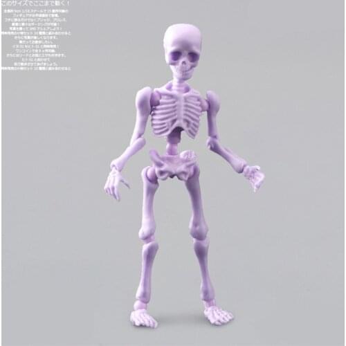Movable Mr. Bones Skeleton Human Model Skull Full Body Mini Figure Toy Halloween P31B