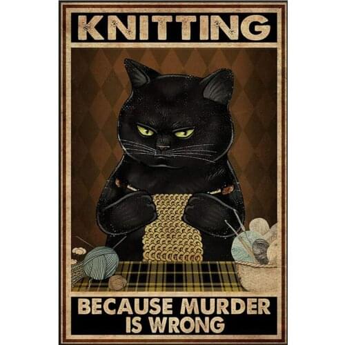 Cat Poster Wall Decor Vintage Poster Metal Tin Signs Iron Painting Plaque Wall Decor Bar Club Novelty Funny Parlor Cafe Store