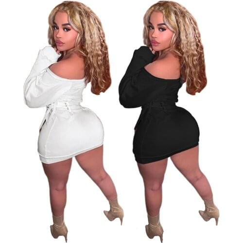 Casual Women Mini Dress Bandage Skinny Full Sleeve Streetwear Party Night Solid Color Dresses For Women Vestidos