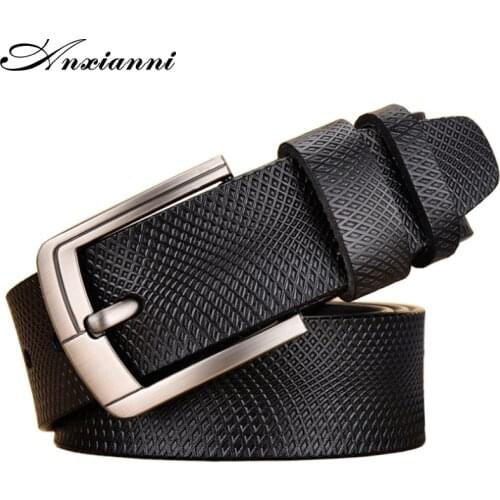 Mens Leather Belt Belt for Men Jeans Business Suit Adjustable Pin Buckle Antique Casual 38mm Wide Black / Brown