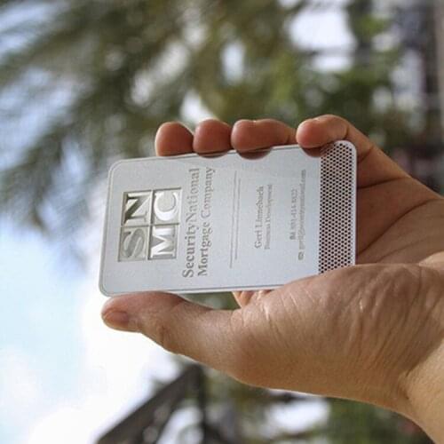 Luxury laser cut metal business card stainless steel card