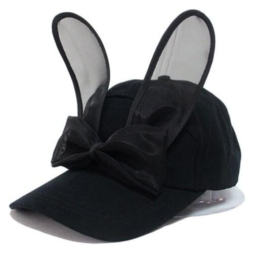 Seioum 2018 New Fashion woman baseball cap cute cat ear baseball caps casual letter adjustable visor caps