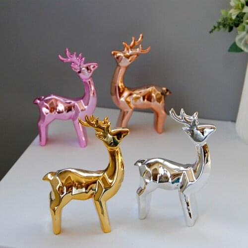 Decorations For Home Caribou Table Top Ornament Simple Abstract European Style Colorful Ceramic TV Cabinet Porch Decoration