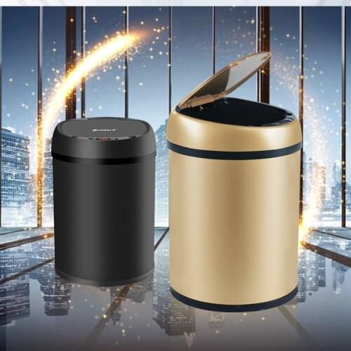 Intelligent Automatic Induction Household Trash Can Stainless Steel Nano Anti-fingerprint Living Room Bedroom Bathroom Storage