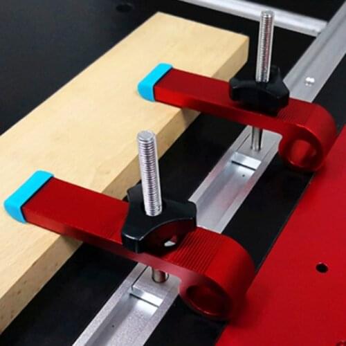 Universal Clamping Blocks Platen Miter Track Clamping Blocks M8 Screw Woodworking Joint Quick Acting Hold Down Clamp Set T-Track