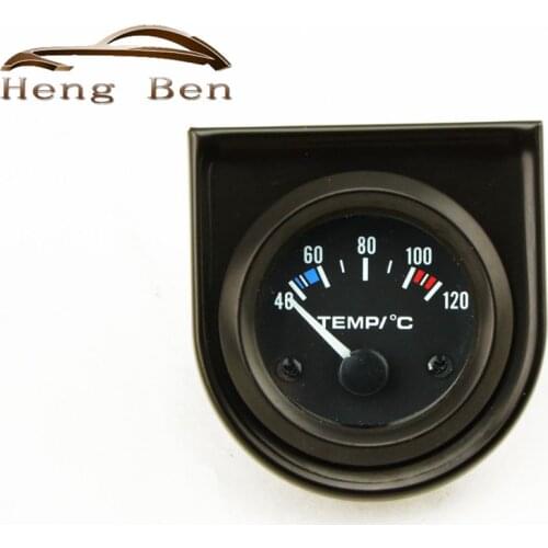 HB 2 inch 52mm Pointer Water Temperature Temp Gauge 40-120C White LED Universal Car Analog