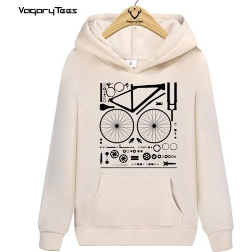 Funny Bicycle Parts painting Disassembled Bicycle Design bicycle cyclist gift print Hoodies Sweatshirts Tops Unisex Streetwear