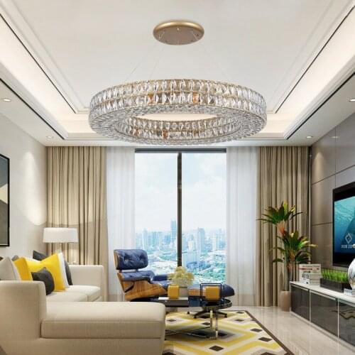 Gold American Style Retro Chandeliers Led Crystal Lighting For Living Room Bedroom Hall Hotel Restaurant Dining Room Fashion