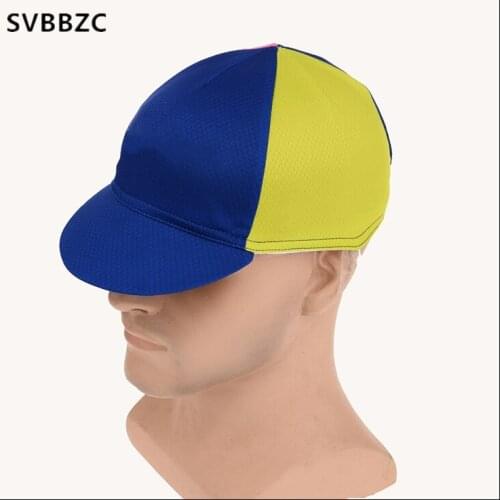 2018 Blue Yellow Bicycle Breathable Cycling Caps Men Bike Headwear MTB Bicycles Bike Sports Hat