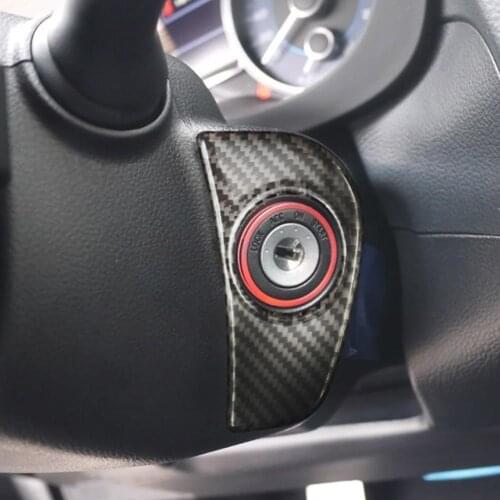 2020 Newest Carbon Fiber Car Ignition Keyhole Cover Sticker Decor for Subaru Forester XV WRX Car Interior Accessories