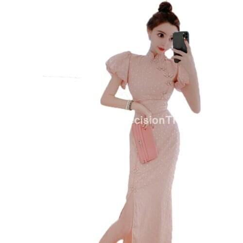 2021 satin womens chinese dress qipao dress chinese style formal flower cheongsam chinese dress qipao club dress oriental dress