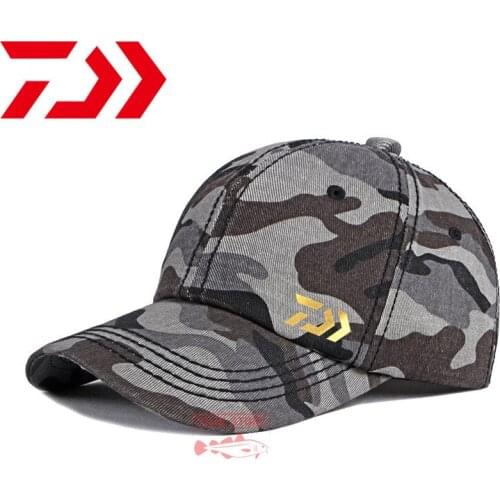 2021 Daiwa Fishing Hat Waterproof Sport Peaked Cap Sun Hat Baseball Caps Men Outdoor Camouflage Hiking Hunting Breathable Caps