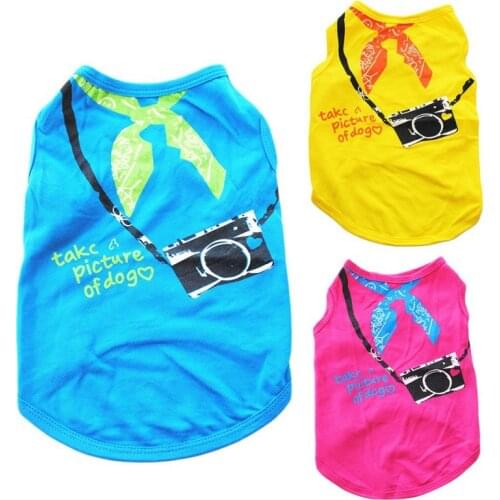 3 Colors Sleeveless Camera Dogs Pets Clothing Printing Pet Dog T-Shirt Vest Products For Small Dogs #2
