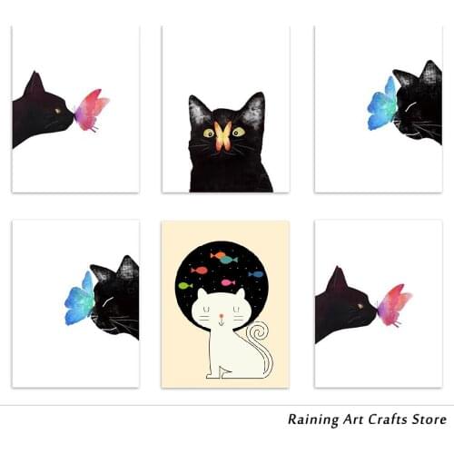 5D Diy Diamond Painting Animal Cat Butterfly Full Round Square Drill Embroidery Mosaic Picture Cross Stitch Kits Home Decoration