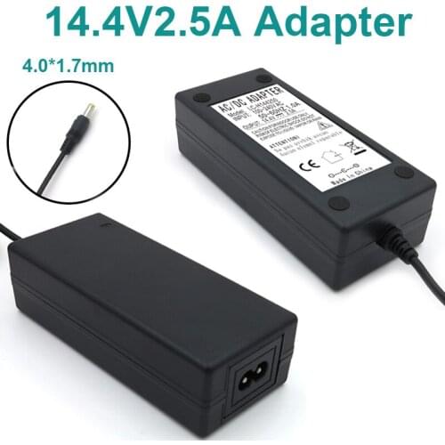 VORED AC to DC 100V-240V Power Supply Adapter 14.4V2.5A DC 4.0*1.7mm Converter US/EU/UK/AU Plug with 1m AC Cable Free Shipping