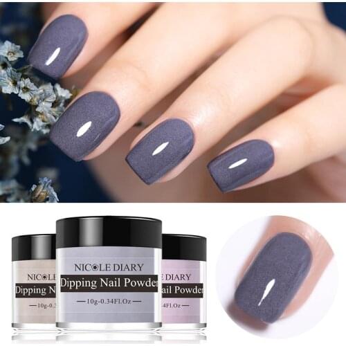NICOLE DIARY 10g Acrylic Dip Powder Haze Color Nail Glitters Dip Powder Pigment Dust DIY Nail Art Decoration For Winter
