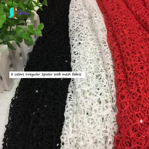 Clothes,Scarf,Shoe Sewing DIY Decoration Colorful Spider Web Sequins Mesh Fabric S0199L