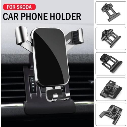 Car Mobile Phone Holder For Skoda Karoq Kamiq Octavia Superb Spaceback Rapid Mounts GPS Stand Navigation Bracket Car Accessories