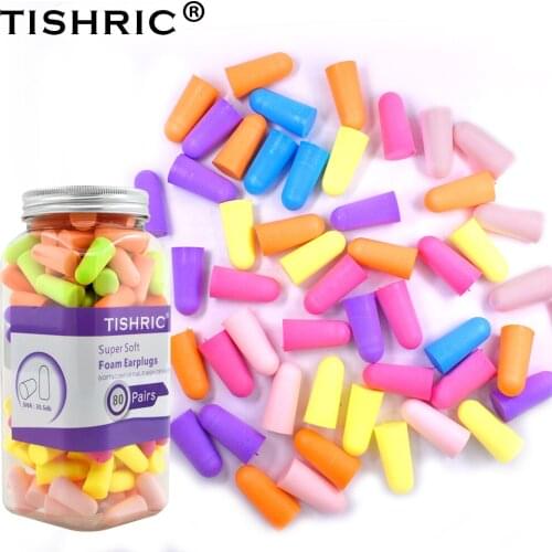 TISHRIC Antinoise Earplugs Anti-Noise Sleeping Ear Plugs Sleep Noise Reduction Ear Protection 80pairs 35dB Earplugs for Swimming