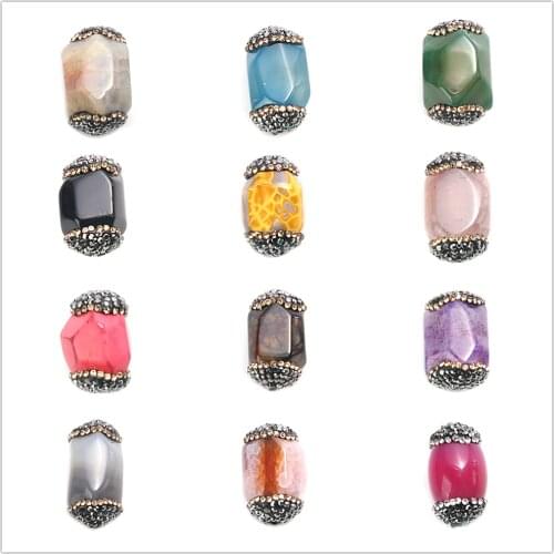Doreenbeads (Grade A) Beads Natural Beads With Rhinestone For Jewelry Making 26mm x 17mm, Hole: Approx 1mm, 1 PC