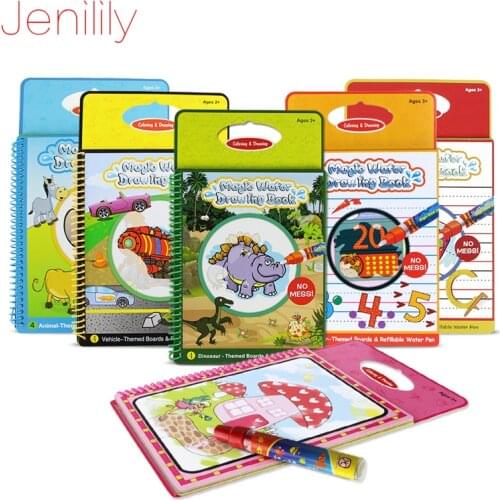 Jenilily Non-toxic Drawing Board for Children Magic Water Drawing Book Doodle With Magic Pen Educational Toys Coloring Books