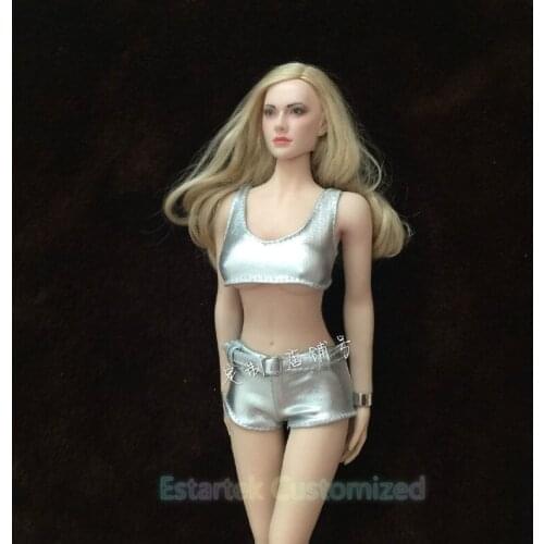 Estartek 1/6 Customized Hand Made Light Silver PU Underwear Shorts for 12inch Phicen Tbleague Action Figure DIY