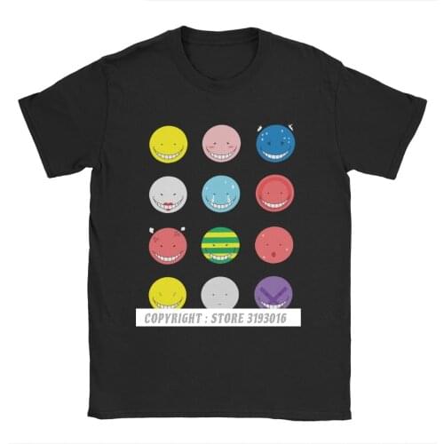 Koro Sensei Emotions Assassination Classroom T Shirts Men Cotton Tshirts Korosensei Kyoushitsu Shiota Class 3-E Tee