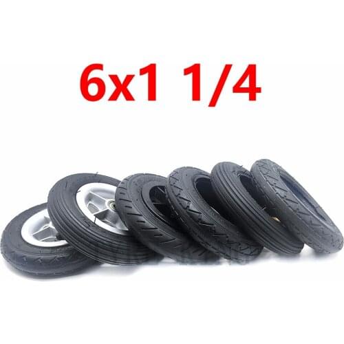 High Quality 6x1 1/4 Wheel Tire 6 Inch Inner Outer Tyre 6x1.25 Solid Tyre for Small Surfing Electric Scooter Accessories