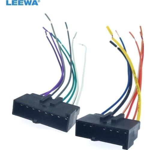 LEEWA Car Radio Audio Stereo Interface Wire Harness for Ford Mondeo 1987-1993 Mustang Wire Cable #CA2957