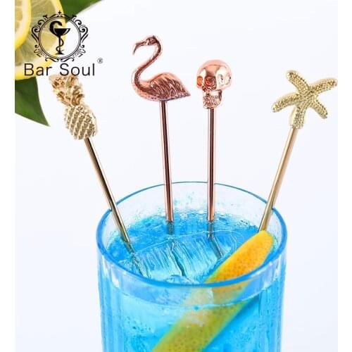 Bar Soul Stirrer 304 Stainless Steel Cocktail Coffee Juice Milk Drinkware Stirring Rod Mixing Spoon Creative Bar Tools