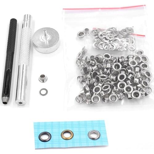 100 sets 5mm metal eyelets and installation tools rivet Buttons Metal pores Eyelet tool Sewing patch Clothing & Accessories