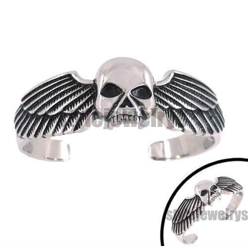 Eagle Wings Skull Biker Bangle Stainless Steel Jewelry Classic Wing Motor Biker Men Bracelet Fashion SJB0131A