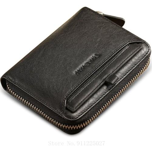 Xiaomi Men Short Wallet Genuine Leather Zipper Top Cowhide Vertical Card Holders Youth Soft Leather Multifunctional Purse Bifold