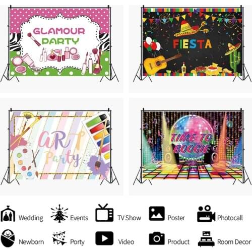 Music Lighting Stage Carnival Backdrop Girl Party Room Table Decoration Photography Studio Photo Kids Custom Vinyl Background