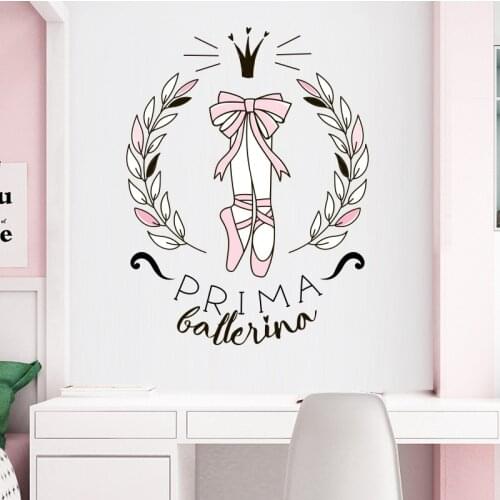 Cartoon Girl Ballet dance Wall Sticker for kids Girls room decoration Mural home Art Decals wallpaper fridge/door sticker