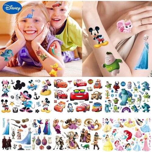 Disney Theme Frozen Princess Tattoo Stickers Designer Toy Cute Cartoon Mickey Minnie Kids Baby waterproof Sticker Christmas Gift