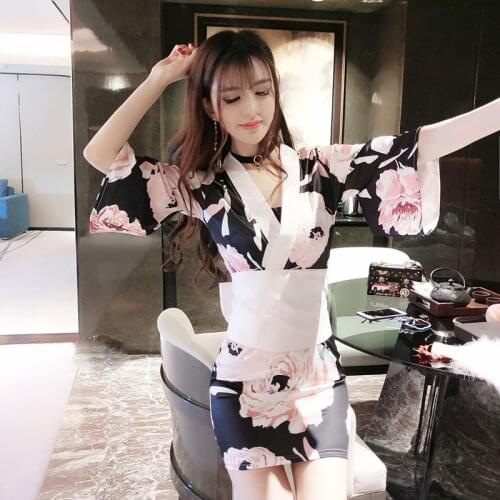 2019 New Arrival Sexy Japanese Dresses Kimono Cosplay Obi Yukata Women Japanese Traditional Kimonos Sexy Geisha Costume FF2122
